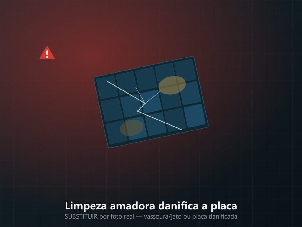 Riscos da limpeza amadora de placas solares