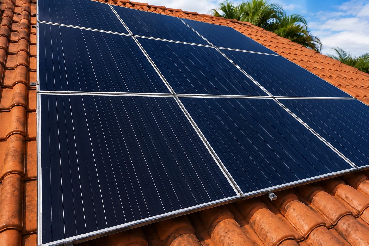 Placa solar limpa após limpeza profissional R.Energy